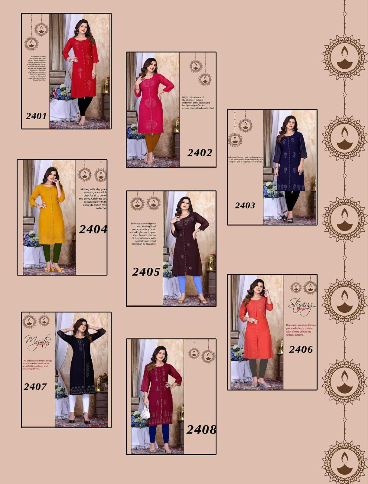 Beauty Queen Retro Ethnic Wear Georgette Wholesale Kurti Collection